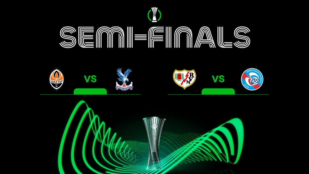 UEFA Conference League bán k?t 2025-26 Crystal Palace Shakhtar Rayo Strasbourg